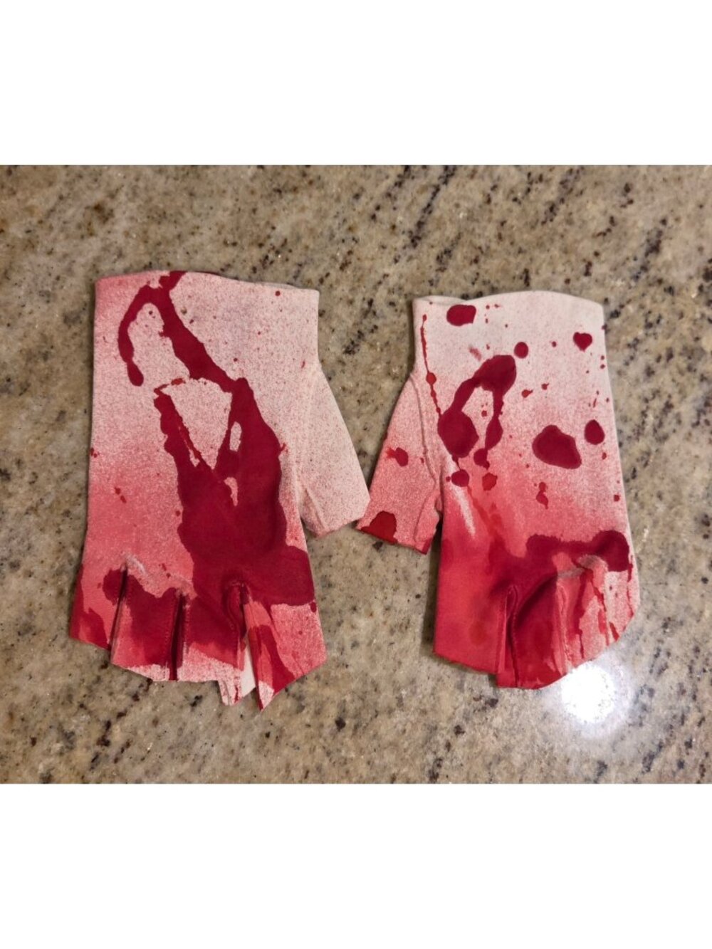 Women's Size S Fingerless Blood Soaked Stain Spatter Gloves Costume Horror